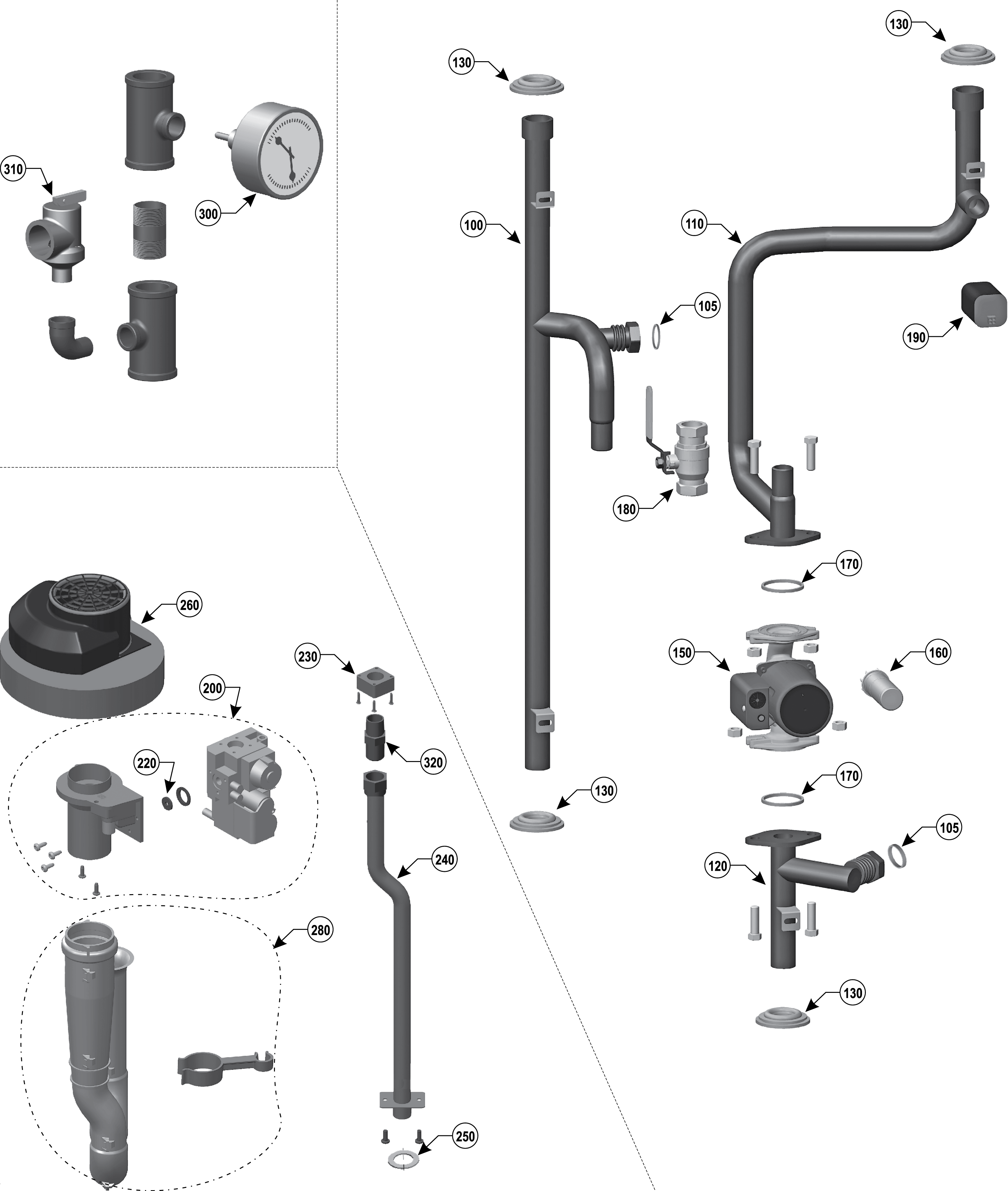 WM97+ 155 Piping Drawing